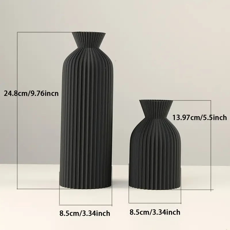 NxtDecor - Elegant Black Plastic Vase Boho Chic Decorative Centerpiece