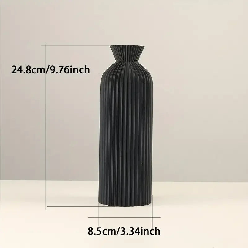 NxtDecor - Elegant Black Plastic Vase Boho Chic Decorative Centerpiece