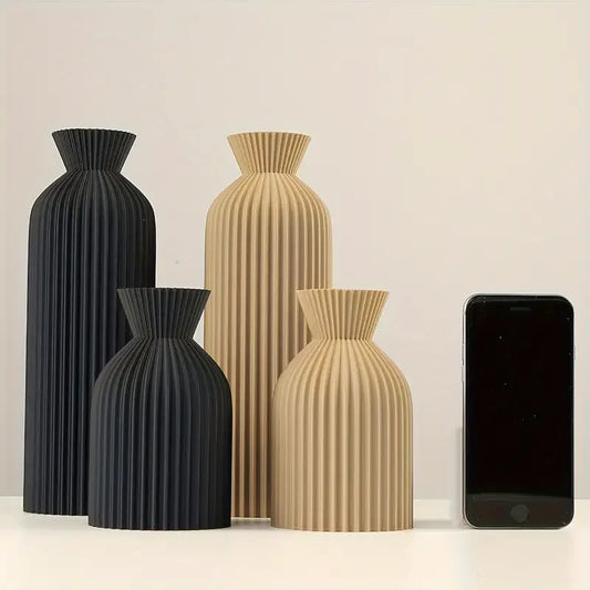 NxtDecor - Elegant Black Plastic Vase Boho Chic Decorative Centerpiece